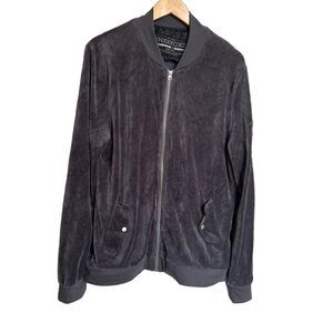 The Narrows Velour Zip Up Jacket Gray